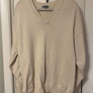 Classic Cream V-Neck Sweater